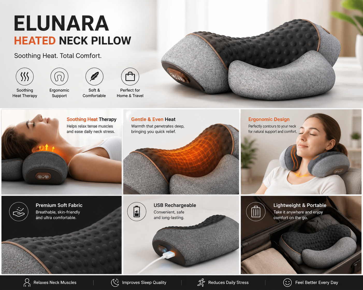 Elunara™ Heated Neck Pillow